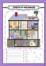 English Worksheet: Parts of the house