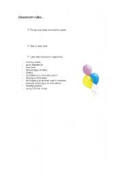 English Worksheet: classroom rules