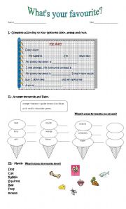 English worksheet: whats your favourite?