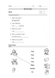 English Worksheet: Grammar and Vocabulary Test
