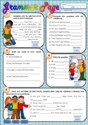 English Worksheet: Grammar Page
