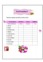 Word Formation II [Prefixes, Roots and Suffixes] **KEY INCLUDED**