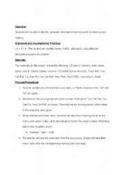 English Worksheet: Teaching Rhyme