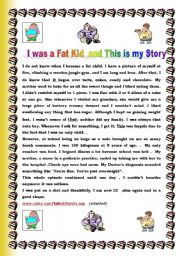 English Worksheet: I WAS A FAT KID  AND THIS IS MY STORY