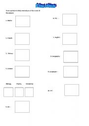 English worksheet: School subjects