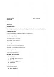 English worksheet: lesson plan 