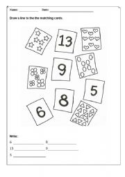 English worksheet: Matching numbers