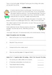 English Worksheet: a million dollars