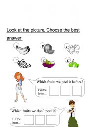 English worksheet: fruit