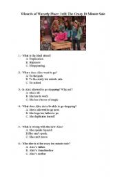 English worksheet: Wizards of waverly place