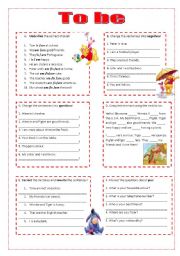 English Worksheet: Worksheet on the verb to be