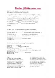 English Worksheet: Thriller by Michael Jackson