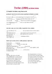 English worksheet: Thriller by Michael Jackson