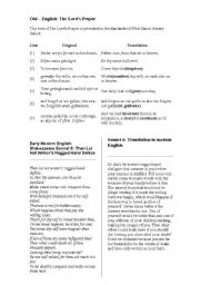 English Worksheet: Old English - Early Modern English Comparison