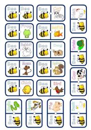 English Worksheet: DOMINO: pets and farm animals 1/2