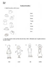 English Worksheet: Clothes