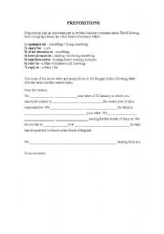 English Worksheet: Prepositions in business