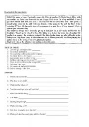 English Worksheet: 3er Grade FINAL EXAM present simple, daily routine, present continuous, the time, clothes, comparatives