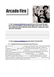 English Worksheet: We used to wait - Arcade Fire song activity