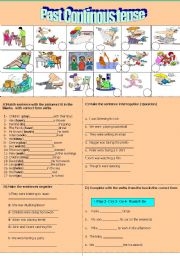 English Worksheet: Past  Continuous tense 