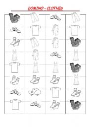 English Worksheet: clothes - domino