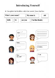 English worksheet: introducing bubbles