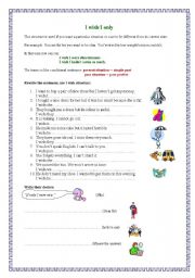 English Worksheet: I wish / if only