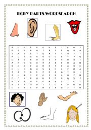 BODY PARTS WORDSEARCH