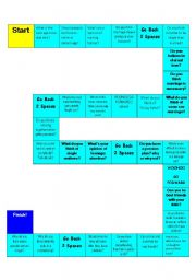 English Worksheet: Love, Age Marriage, Parenting Gamebaord 