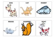 English Worksheet: animal flashcards