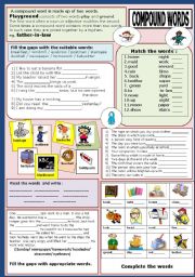 English Worksheet: COMPOUND WORDS