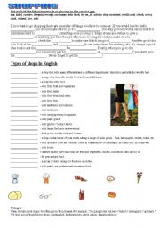 English Worksheet: Shops and Shopping 