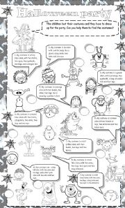 English Worksheet: Halloween party