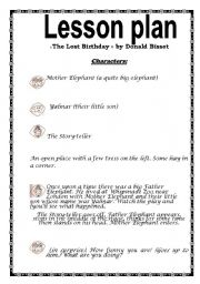 English Worksheet: Lesson plan. PERFORMANCE The Lost Birthday  by Donald Bisset (5 pages)