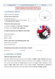 English Worksheet: English test 8th form