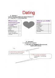 English worksheet: Dating