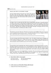 English Worksheet: Family and relationships reading test