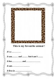 English Worksheet: My favourite animal