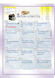 English Worksheet:  Common Mistakes in my students writing