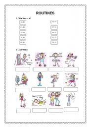 English Worksheet: ROUTINES