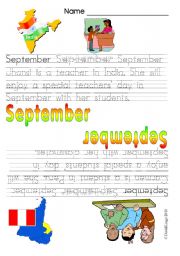 Months of the Year: September and October (4 worksheets color and B & W)