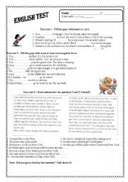 English Worksheet: English test_past simple