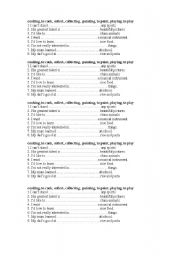 English Worksheet: -ing form or infinitive