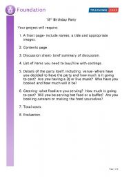 English Worksheet: Birthday Party