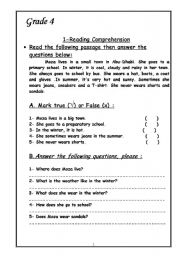 English Worksheet: 5 Reading Comprehensions