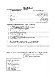 English Worksheet: BE GOING TO