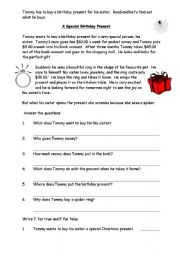 English Worksheet: A Birthday Present