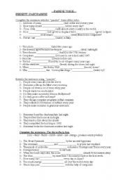 English Worksheet: PASSIVE VOICE (present&past)