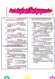 English Worksheet: simple past and past progressive