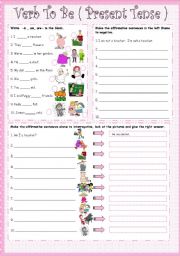 English Worksheet: Verb To Be